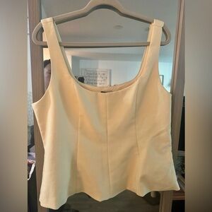 Yellow Corset Peplum Tank Top